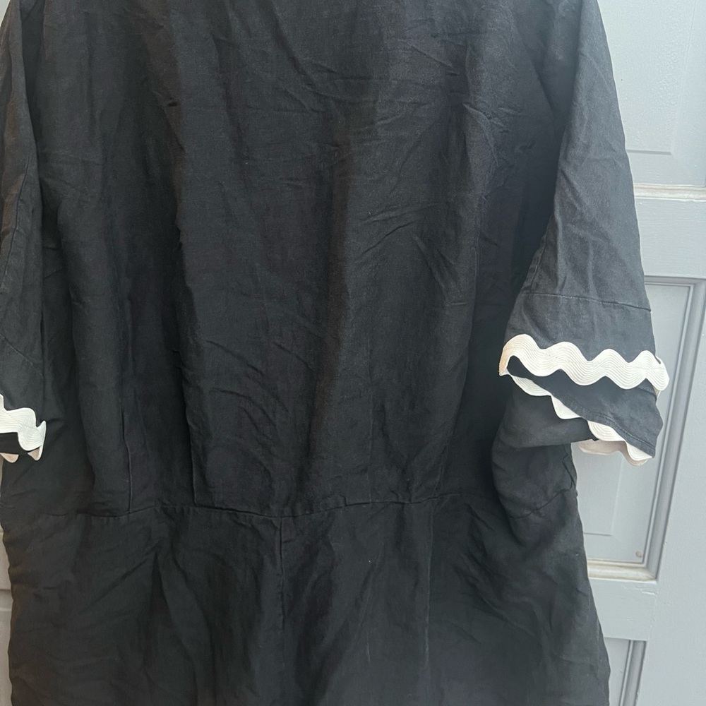 NWT Petal‎ and Pup Isabella cotton & linen bottom up black/white romper size s - Picture 8 of 14